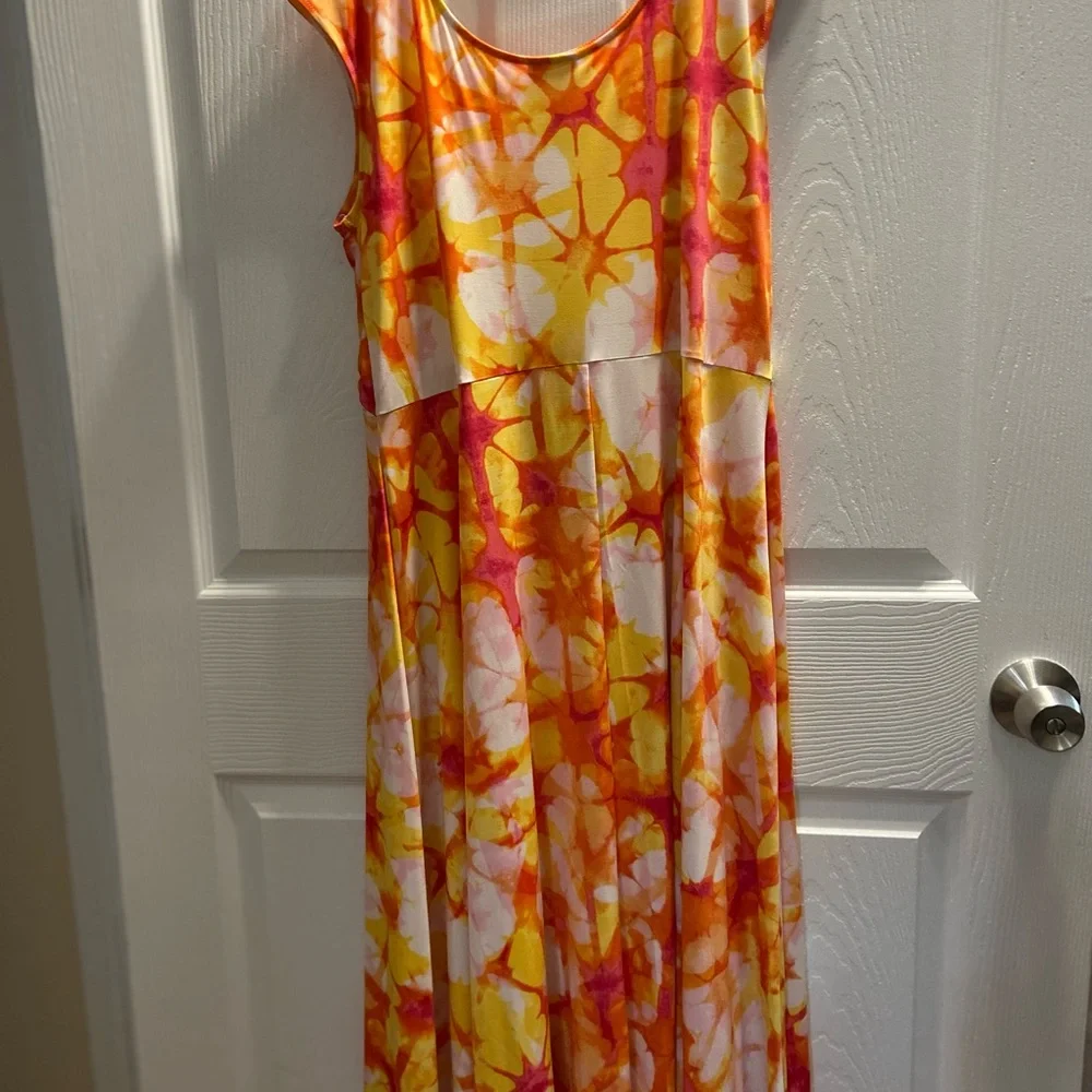 Ruby Rd. Orange and Yellow Patterned Top - Picture 2 of 3